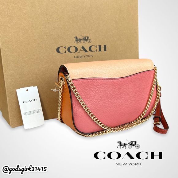 AUTHENTICATED Coach Kleo in Colorblock & Matching Card Case Faded Blush $426 - Picture 5 of 13